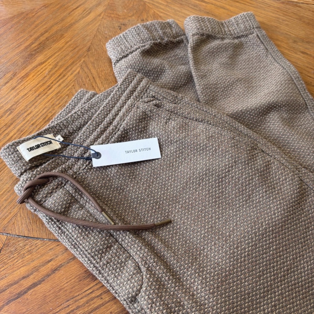 Taylor Stitch The Apres Pant Cypress Sashiko Brown Mens Medium NEW WITH TAGS
